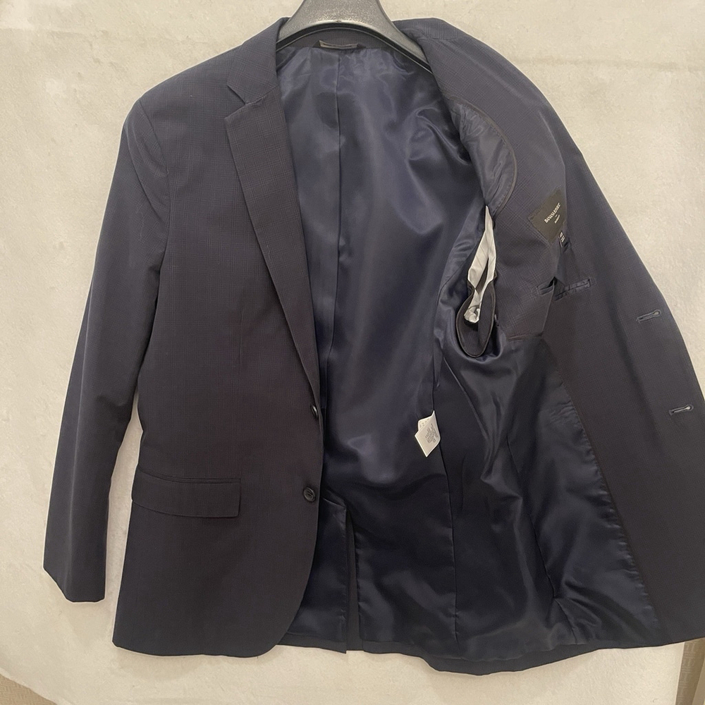 J. CREW Beautiful Blue Subtle Check Cotton Blazer Sport Coat Jacket - 40 R